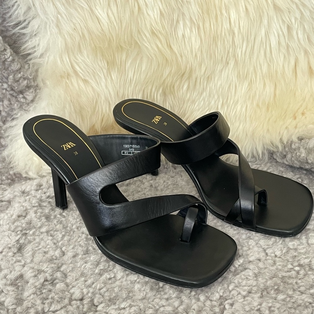 New Zara leather heels